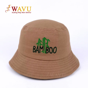 Nón Bucket Thêu Chữ “Bamboo” – Nón Thời Trang Màu Nâu Đất
