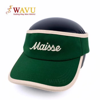 Nón Lưỡi Trai Nửa Đầu Thể Thao – Phối Màu Xanh Lá Kem – Thêu Logo Chữ Maisse