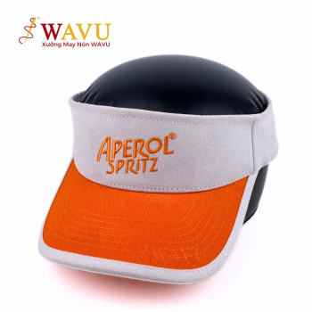 Nón Lưỡi Trai Nửa Đầu Quảng Cáo – Phối Cam Xám – Thêu Logo Aperol Spritz