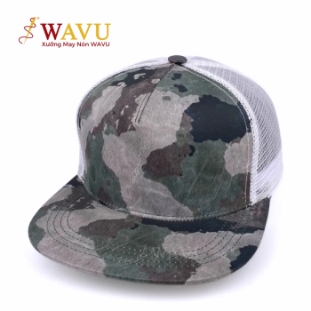 Nón Snapback Rằn Ri Camo Lưới Trắng – Mũ Local Brand Cá Tính, Thoáng Mát, Form Đẹp