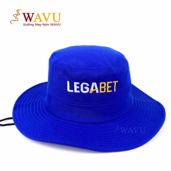 Nón Tai Bèo Vành Rộng Màu Xanh Dương – Thêu Logo LEGABET