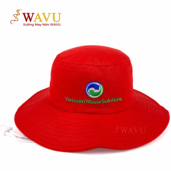 Nón Tai Bèo Đỏ Thêu Logo Vietnam Waste Solutions | Mũ đồng phục nhân viên môi trường – sự kiện ngoài trời