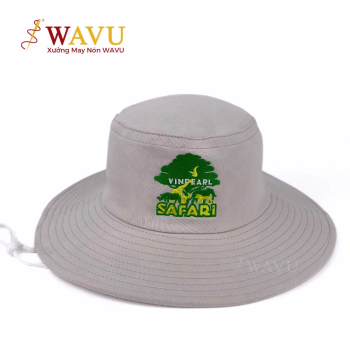 Nón Tai Bèo Xám Thêu Logo VINPEARL SAFARI | Nón đồng phục du lịch, hướng dẫn viên, nhân viên khu sinh thái