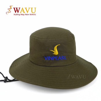 Nón Tai Bèo Xanh Rêu Thêu Logo VINPEARL | Nón đồng phục du lịch, hướng dẫn viên, nhân viên khu nghỉ dưỡng
